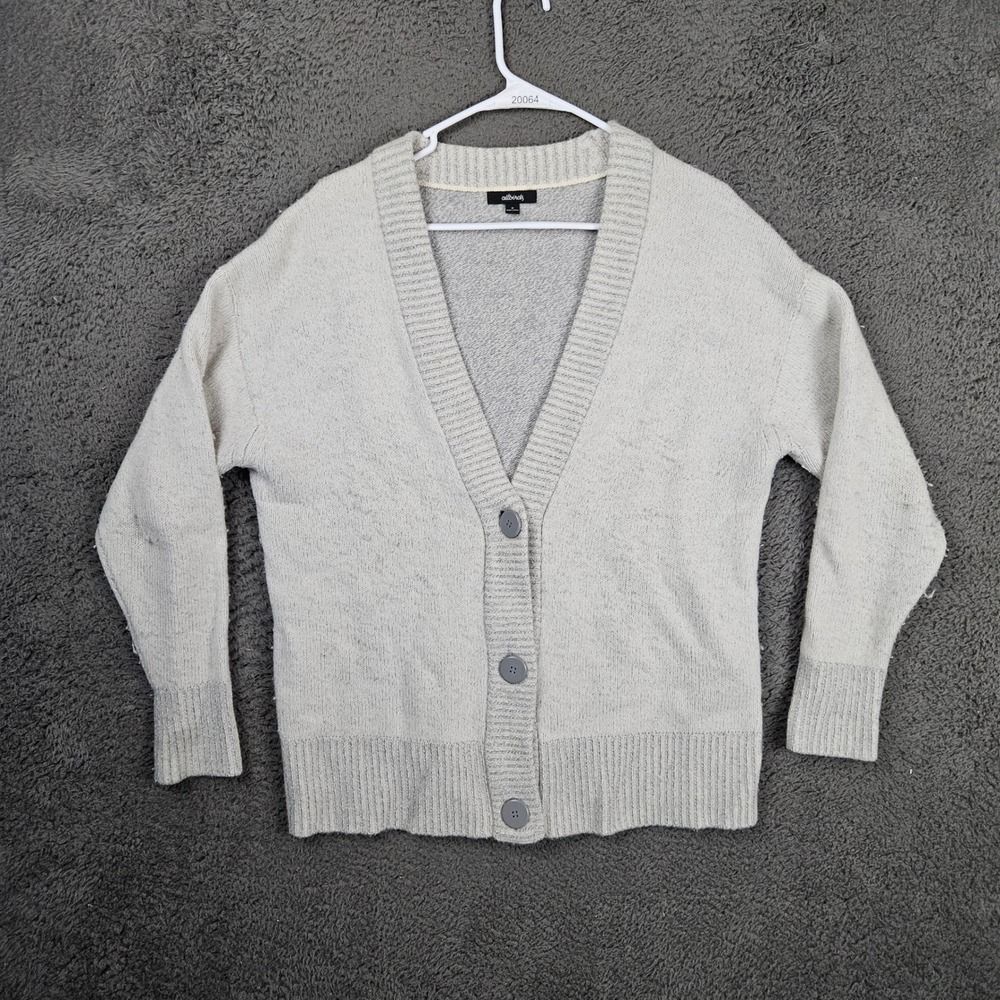 Allbirds The Cardi Mens Medium‎ Gray 100% Merino Wool V-Neck Button Cardigan